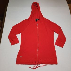 Lauren Active Ralph Lauren Waffle Knit Hoodie LS Full Zip Red - Size Medium
